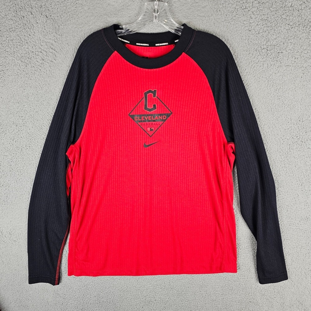 Nike T-Shirt Mens XL Red Cleveland Guardians Authentic Collection MLB Baseball
